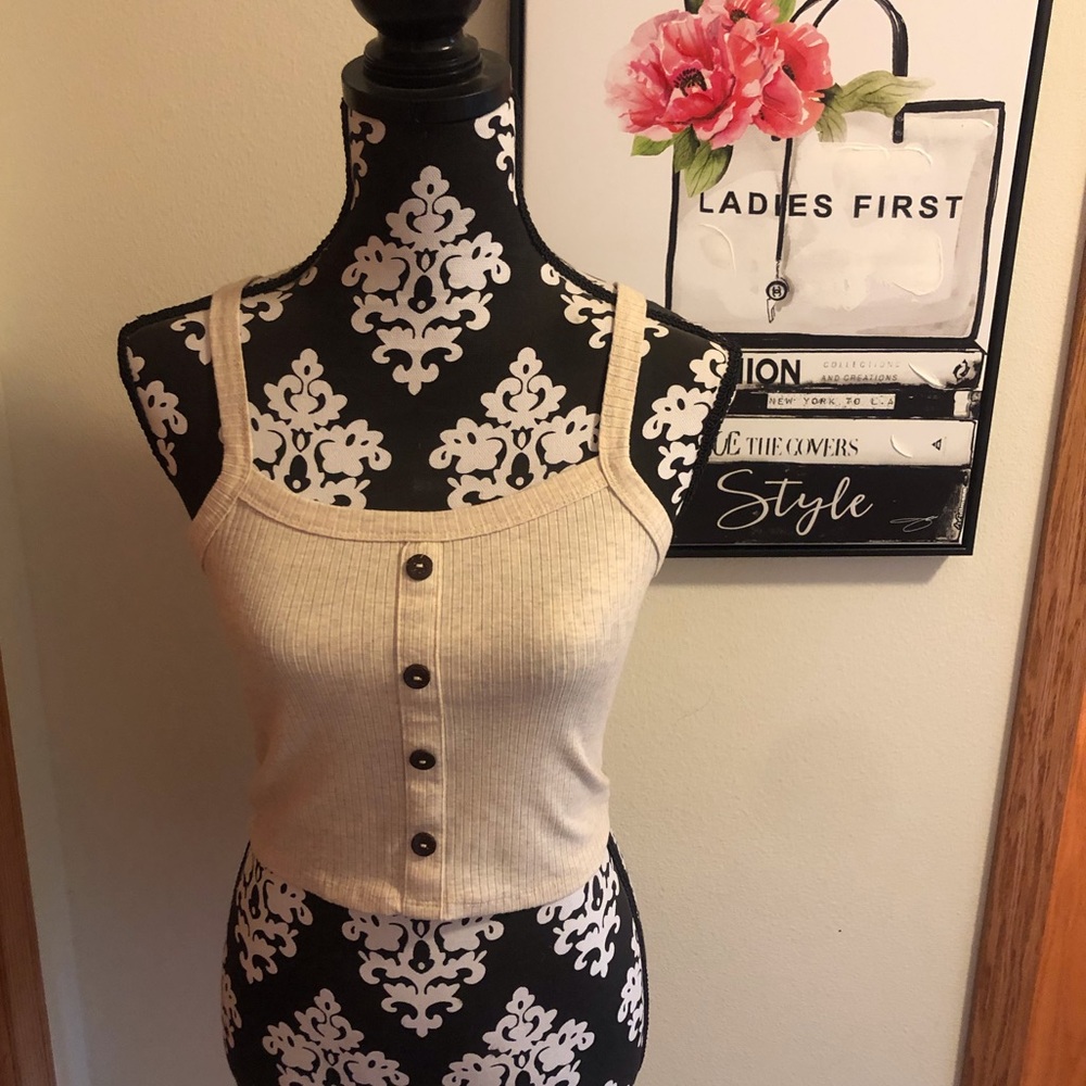 Button Down Ribbed Tank